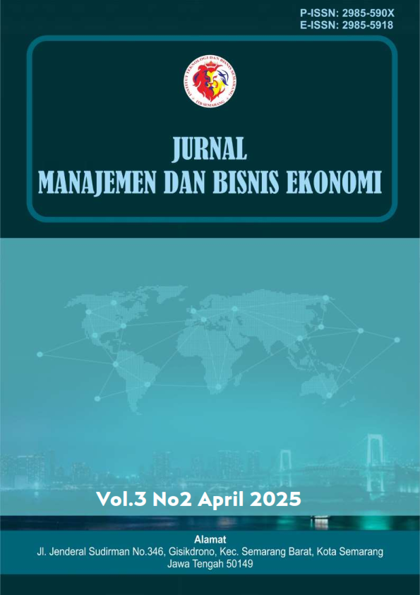 					View Vol. 3 No. 2 (2025): April : JURNAL MANAJEMEN DAN BISNIS EKONOMI
				