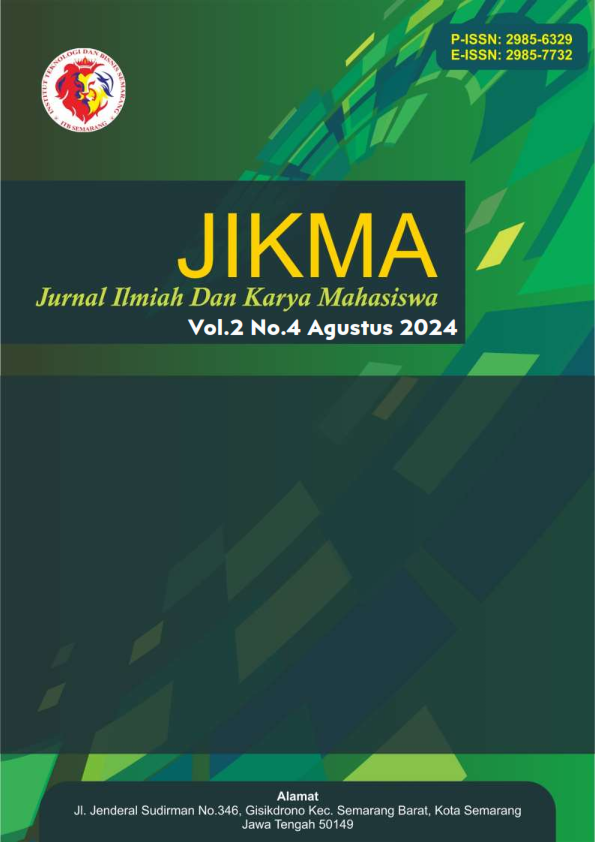 					View Vol. 2 No. 4 (2024): Agustus : JURNAL ILMIAH DAN KARYA MAHASISWA (JIKMA)
				